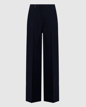 Peserico Navy wool and cashmere pants A0456703358