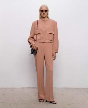 Twinset Pink pants with textured logo 262TP268G