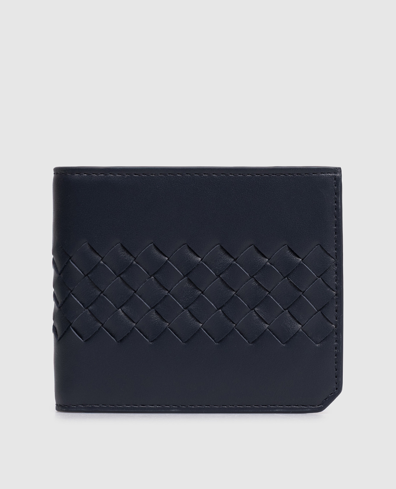Blue Intrecciato Piccolo leather wallet Bottega Veneta