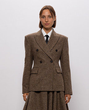 Brunello Cucinelli Brown double-breasted jacket with wool MD0027246