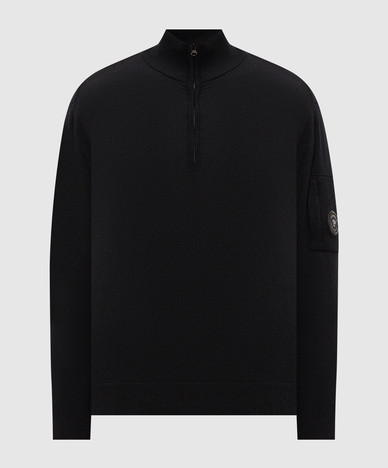 Black sweater with wool