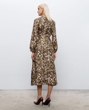 Max Mara COCCOLE dress in khaki silk MXMCOCCOLE
