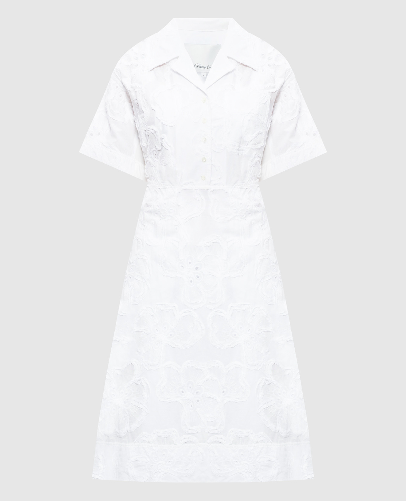 White shirt dress with floral pattern