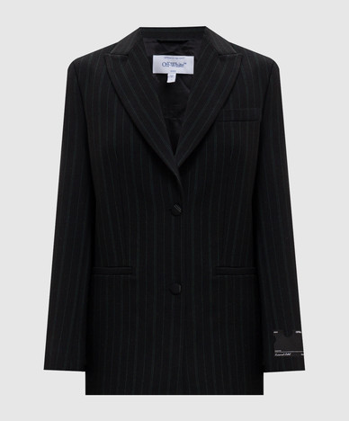 Black striped wool jacket