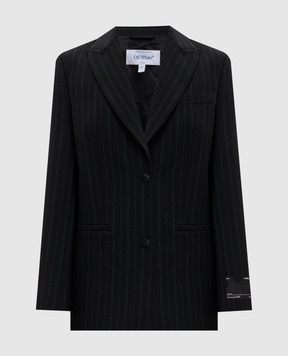 Off-White Black striped wool jacket 2FG00476T