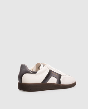 Santoni White leather sneakers with logo print WBPL61221DKTCYSY