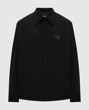 Dolce&Gabbana Black shirt-style jacket with logo patch G5LQ3TGK305
