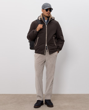 Brunello Cucinelli Grey melange T-shirt with embroidered lettering M0B138518
