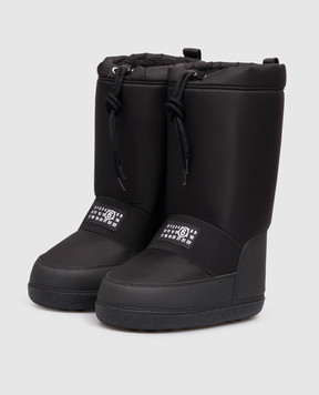 Maison Margiela MM6 Children's black combination boots with a patch 839503639