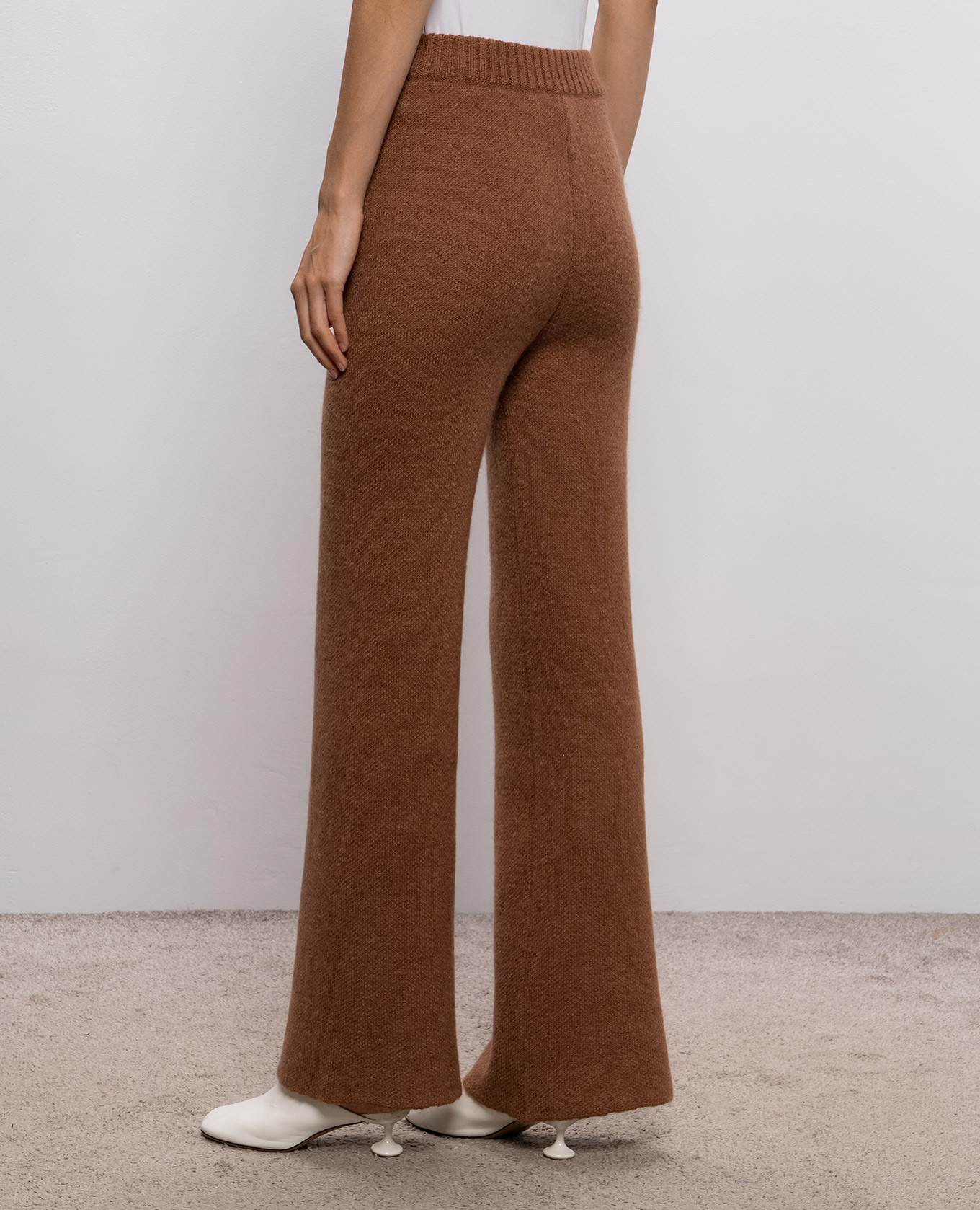Brown flared pants with wool Rowen Rose 4