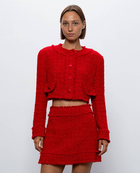 Dolce&Gabbana Red cropped tweed jacket F27JCTHJMRM