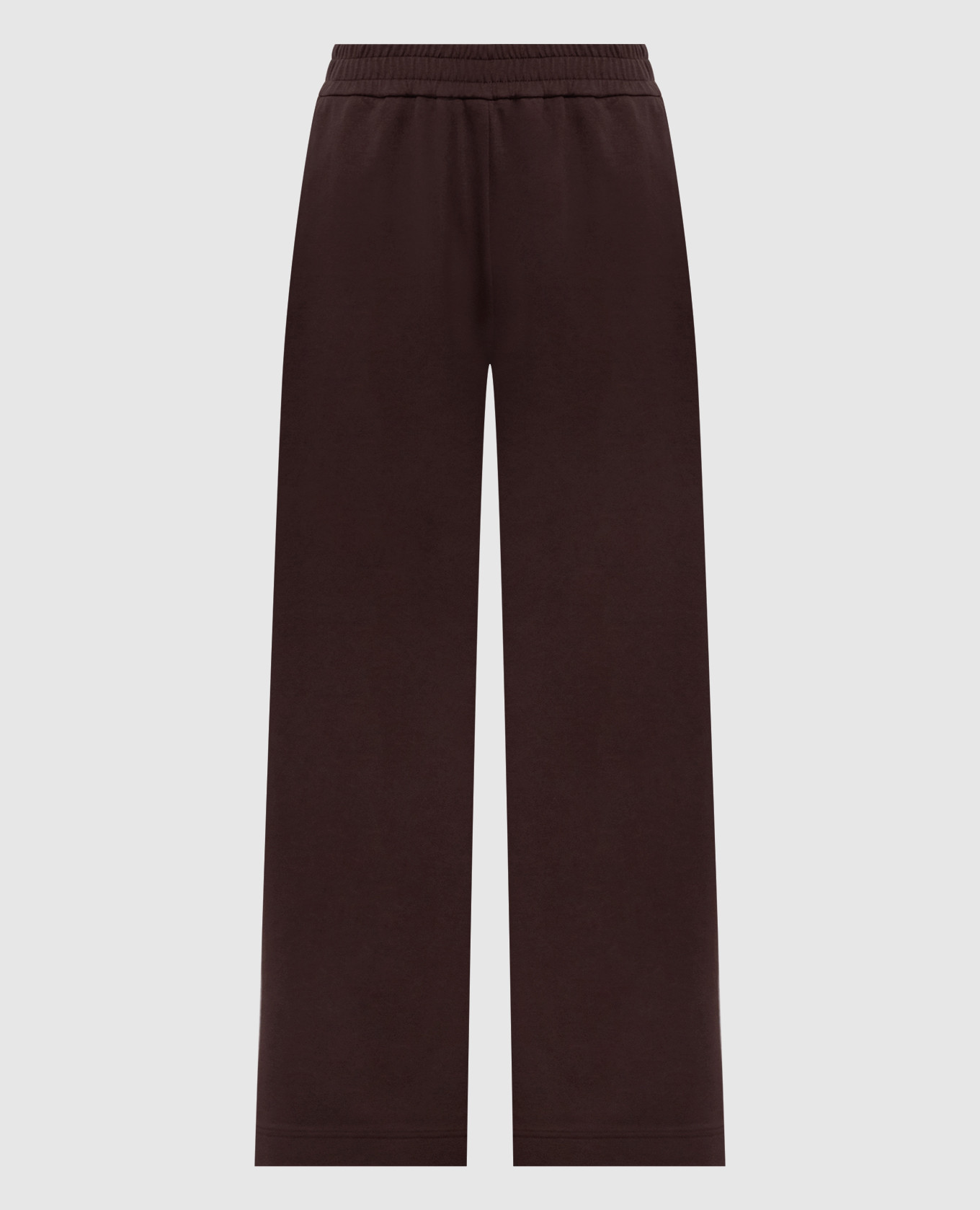 Brown sweatpants with logo patch