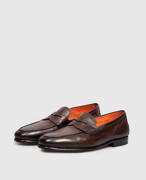 Santoni Brown leather loafers MCNG18837SI9GMEM