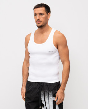 Off-White White ribbed T-shirt with logo OMUY006C99JER002