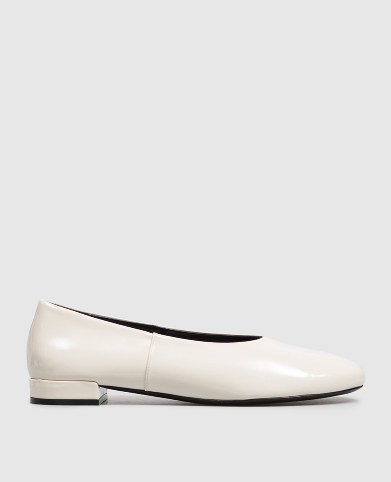 Ivory patent leather ballet flats