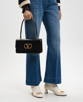 Valentino Black Vain leather bag with logo 7W0B0R93GCB