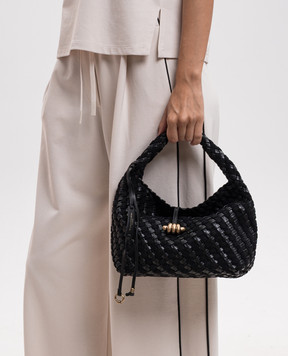 Gianni Chiarini Aurelie Black Woven Hobo Bag BS12065COMMWPLINT