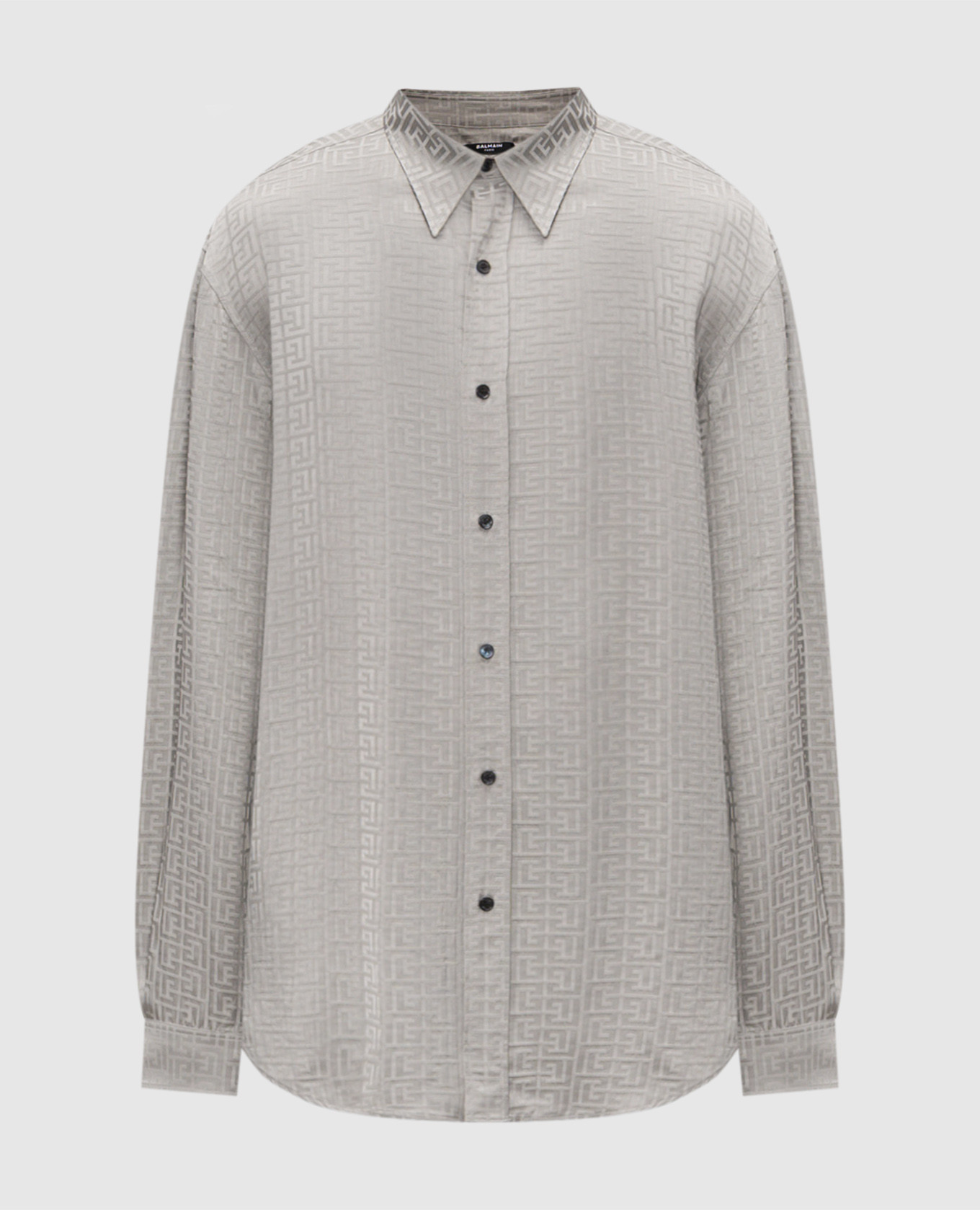 Gray shirt with monogram pattern Balmain
