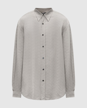 Balmain Gray shirt with monogram pattern GH1HS555VI74