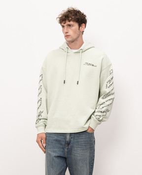Off-White Green hoodie with logo print 44MBB12MS26F006