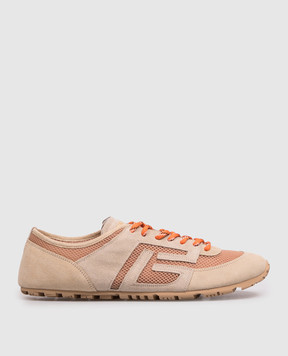 Balmain Beige Racer combination sneakers HM1VI408TECH