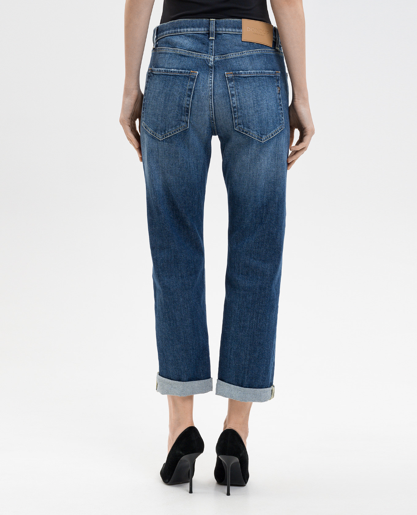 Icon blue jeans with logo patch Dondup 4