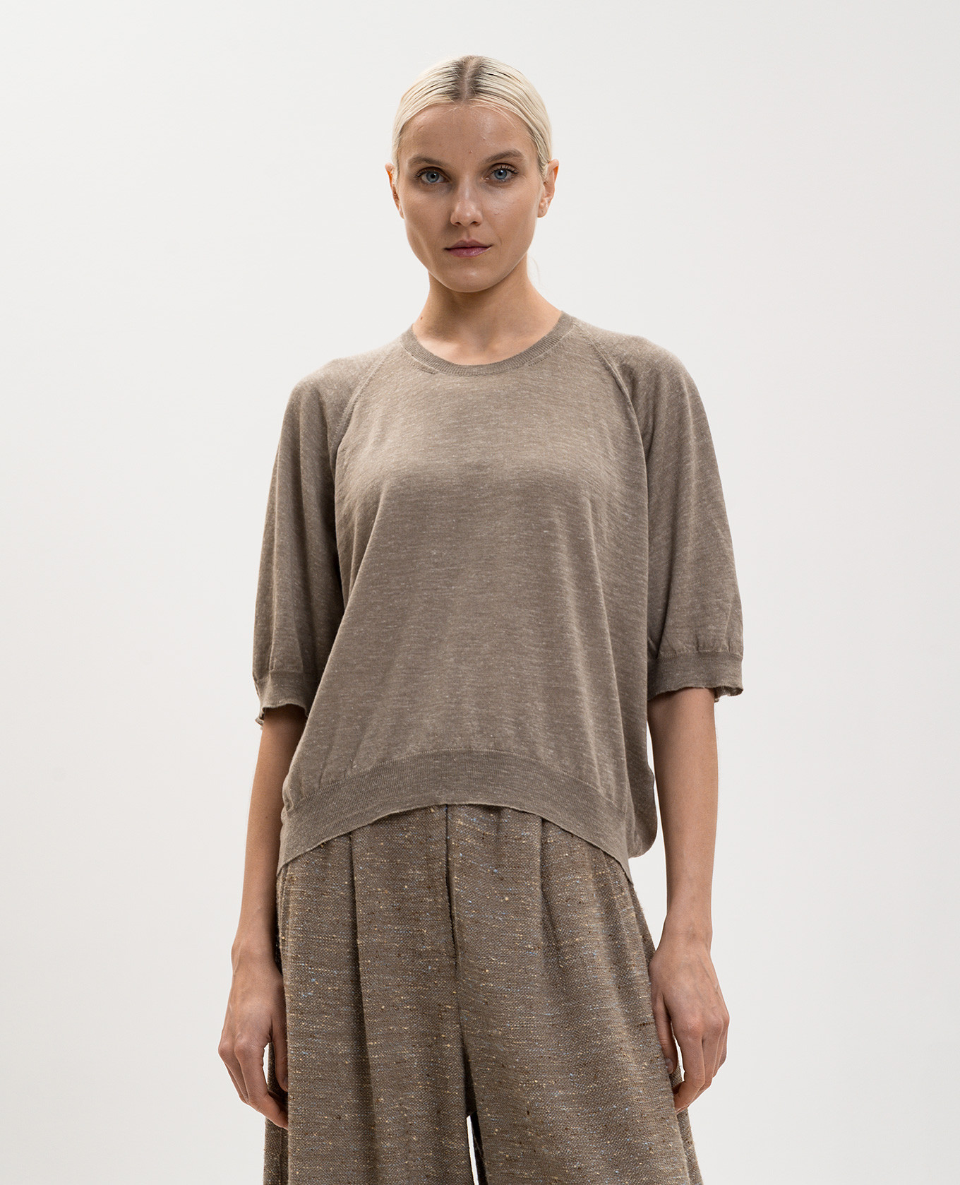 

Brown cashmere, silk and hemp t-shirt BOBOUTIC