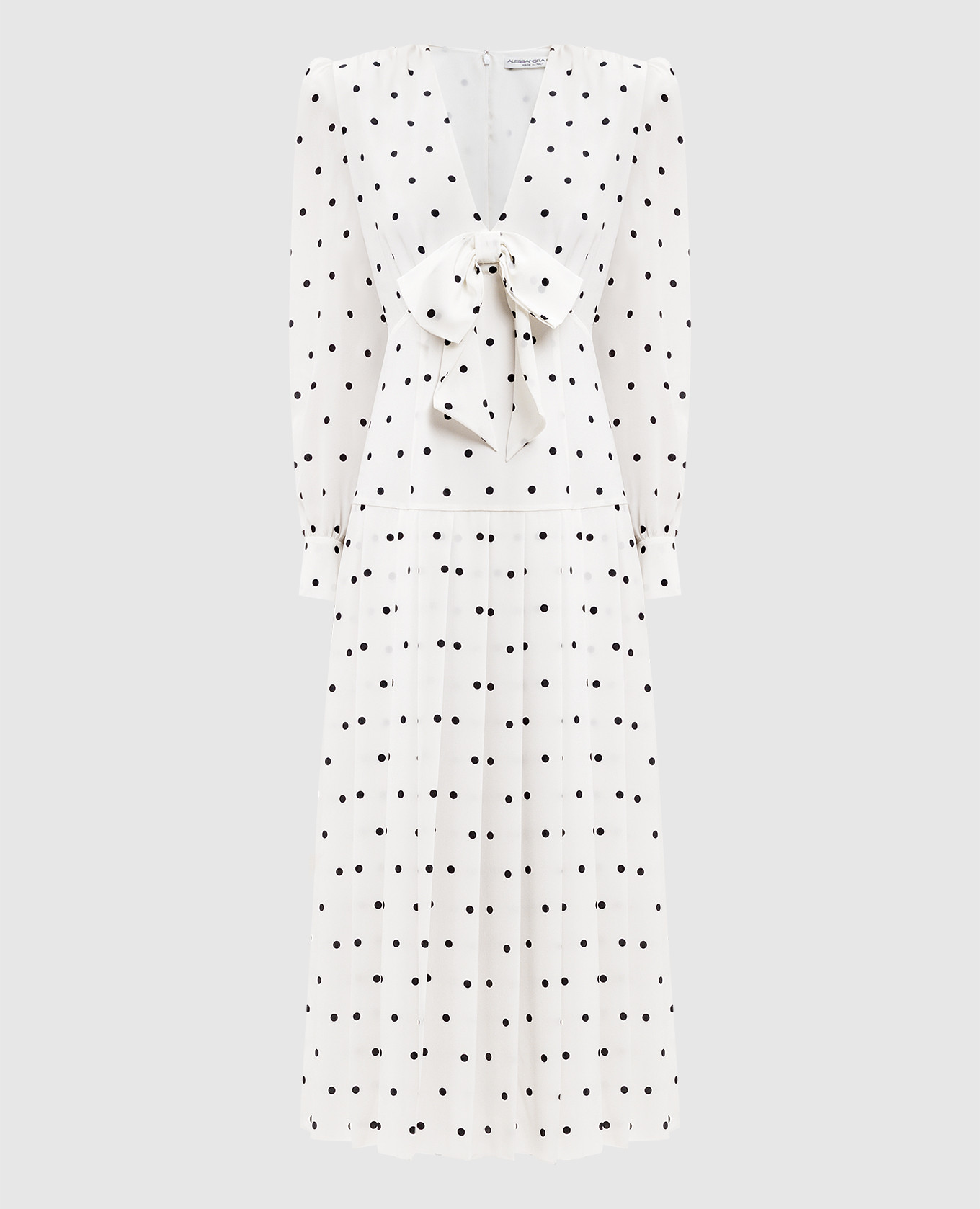 

White polka dot silk midi dress Alessandra Rich