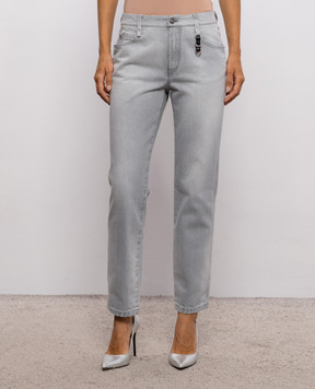 Ermanno Scervino Grey jeans with logo patch D497P301CBGFV