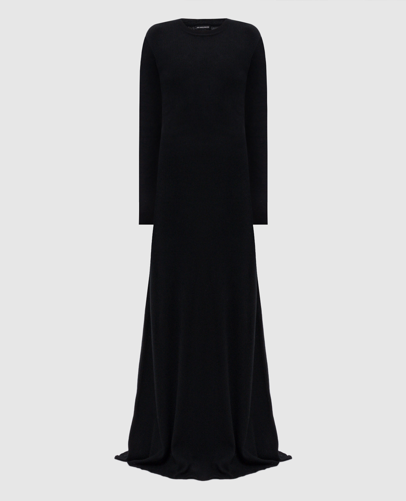 Eva Black Cashmere Open Back Maxi Dress Ann Demeulemeester