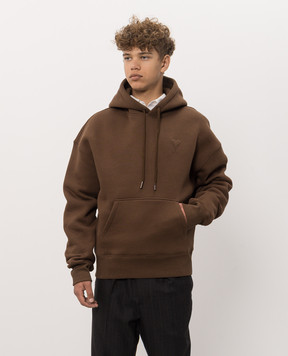 Ami Paris Brown insulated hoodie USW756749m