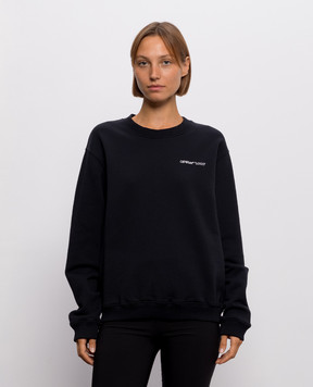 Off-White Black sweatshirt with logo print 2FE00504T