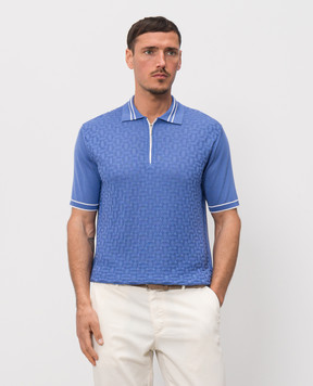 Castangia dal 1850 Blue polo with silk NC04