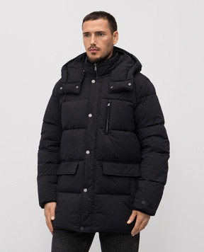 Trussardi Black quilted jacket with logo F008M000013NMO805N12