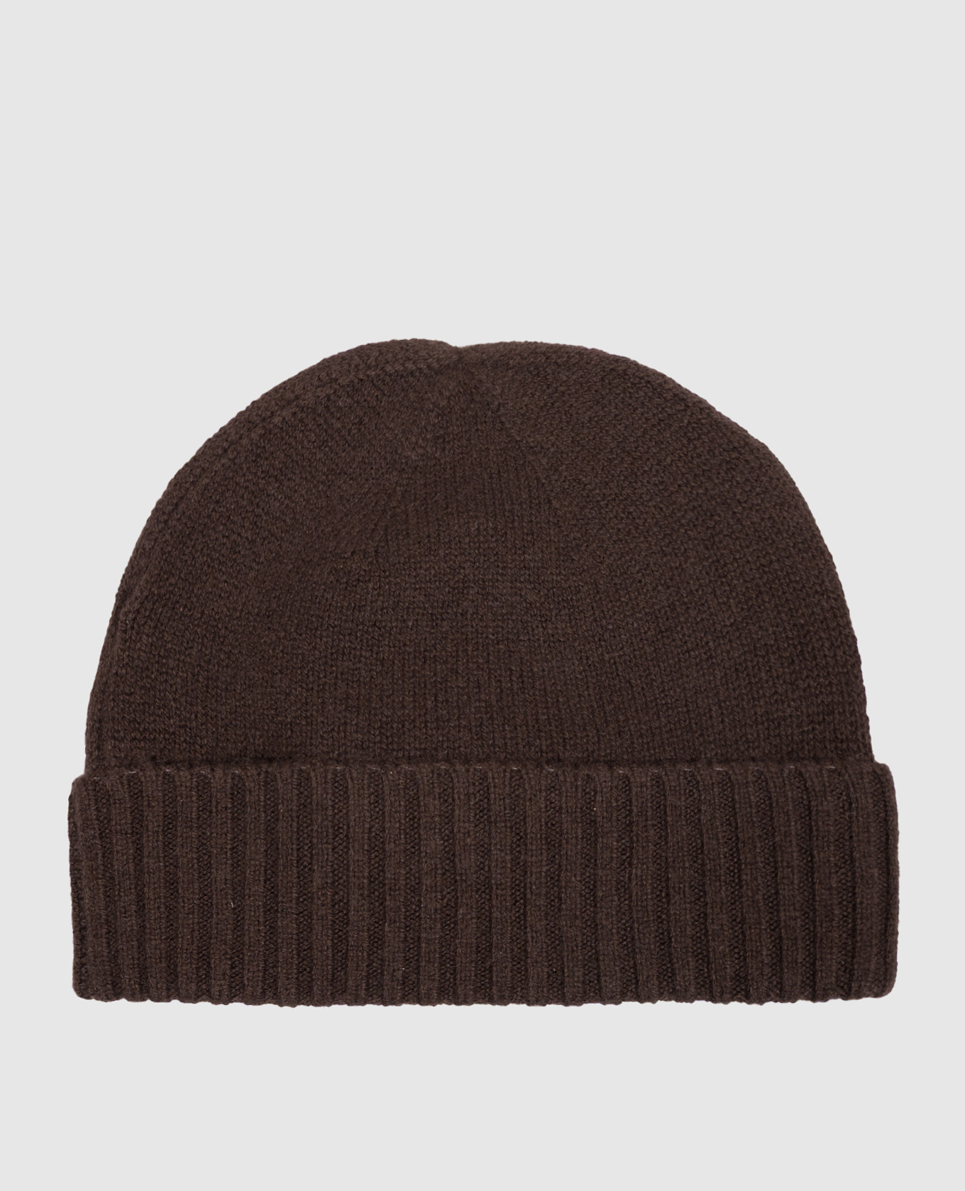 Brown cashmere hat with lapel
