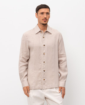 Brunello Cucinelli Beige linen shirt MA6980618