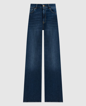 Twinset Blue flared jeans with logo patch 261TP2703