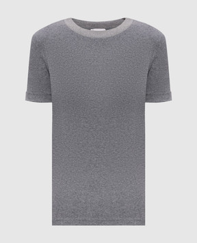 Peserico Gray T-shirt with lurex A06840J0B5669