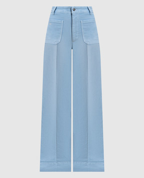 Victoria Beckham Alina blue flared jeans with logo patch 1126DJE007252BS