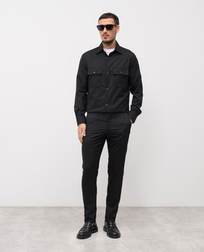 Marco Pescarolo Black wool and silk shirt NEXT5322