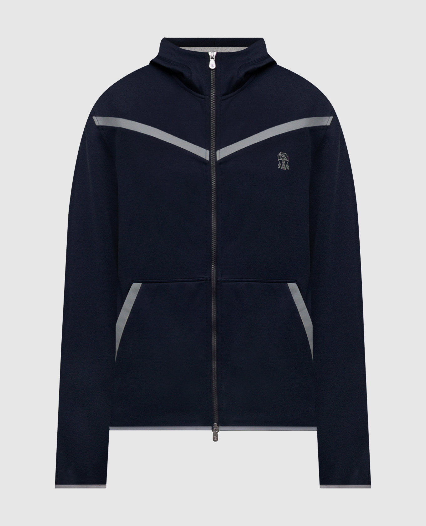 

Blue sports jacket with emblem Brunello Cucinelli