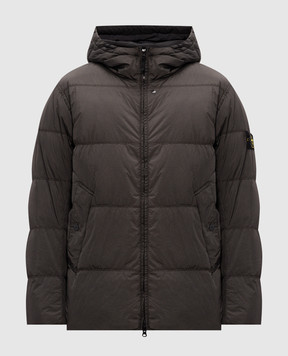 Stone Island Grey down jacket with logo patch L2S154100037S0A23