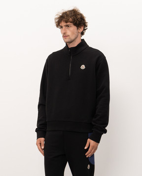 Moncler Black sweatshirt with logo patch L20918G00059899V4