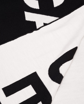 Off-White Black wool scarf with logo OMMA067F25KNI002