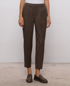 Peserico Brown wool pants P0457202581