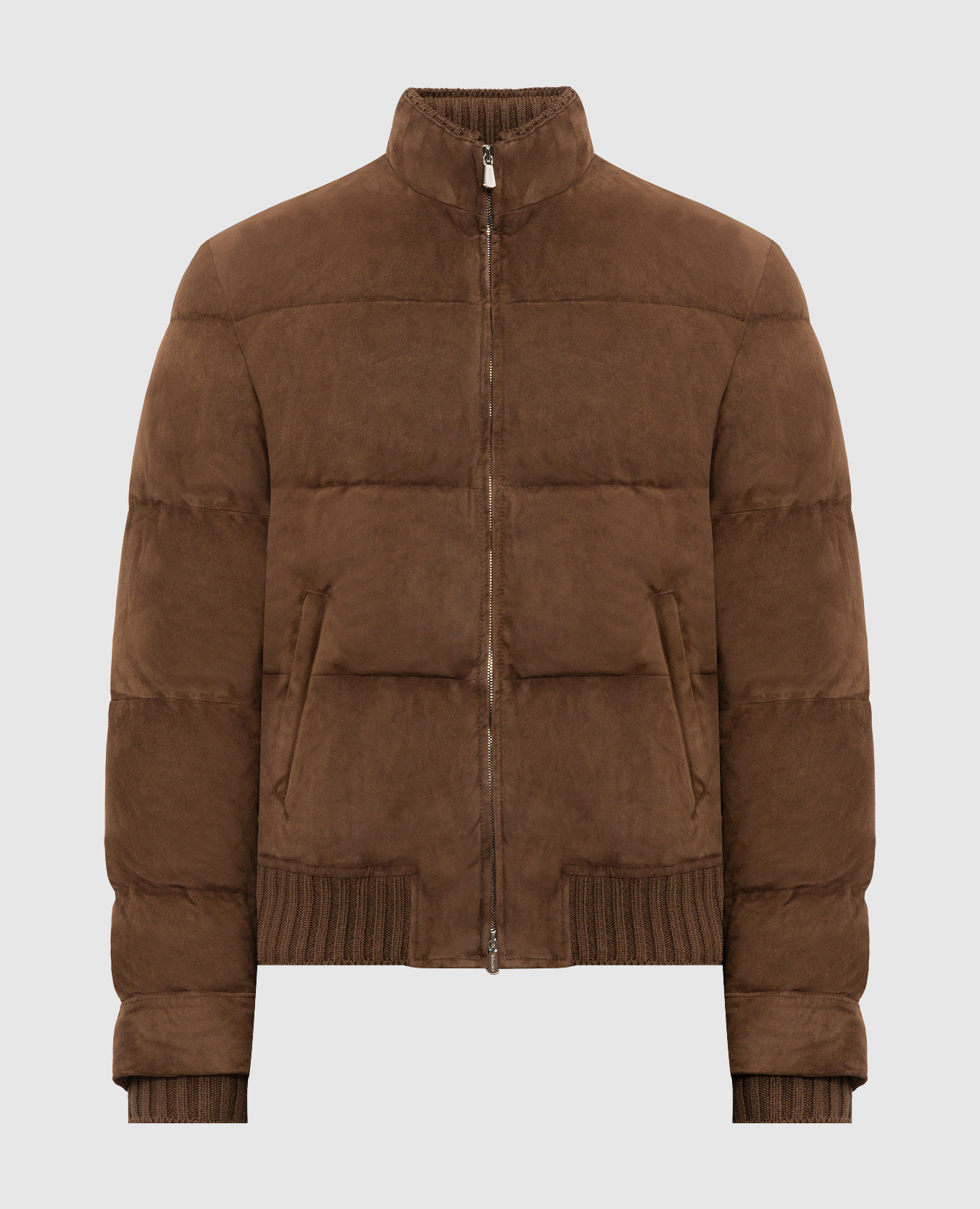 Brown suede down jacket Enrico Mandelli