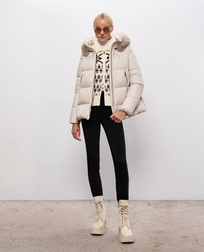 Moncler Ivory cardigan with wool L20939B00058N1293