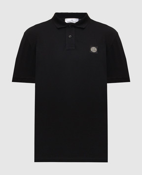 Stone Island Black polo shirt with logo patch L1S152200008S0017