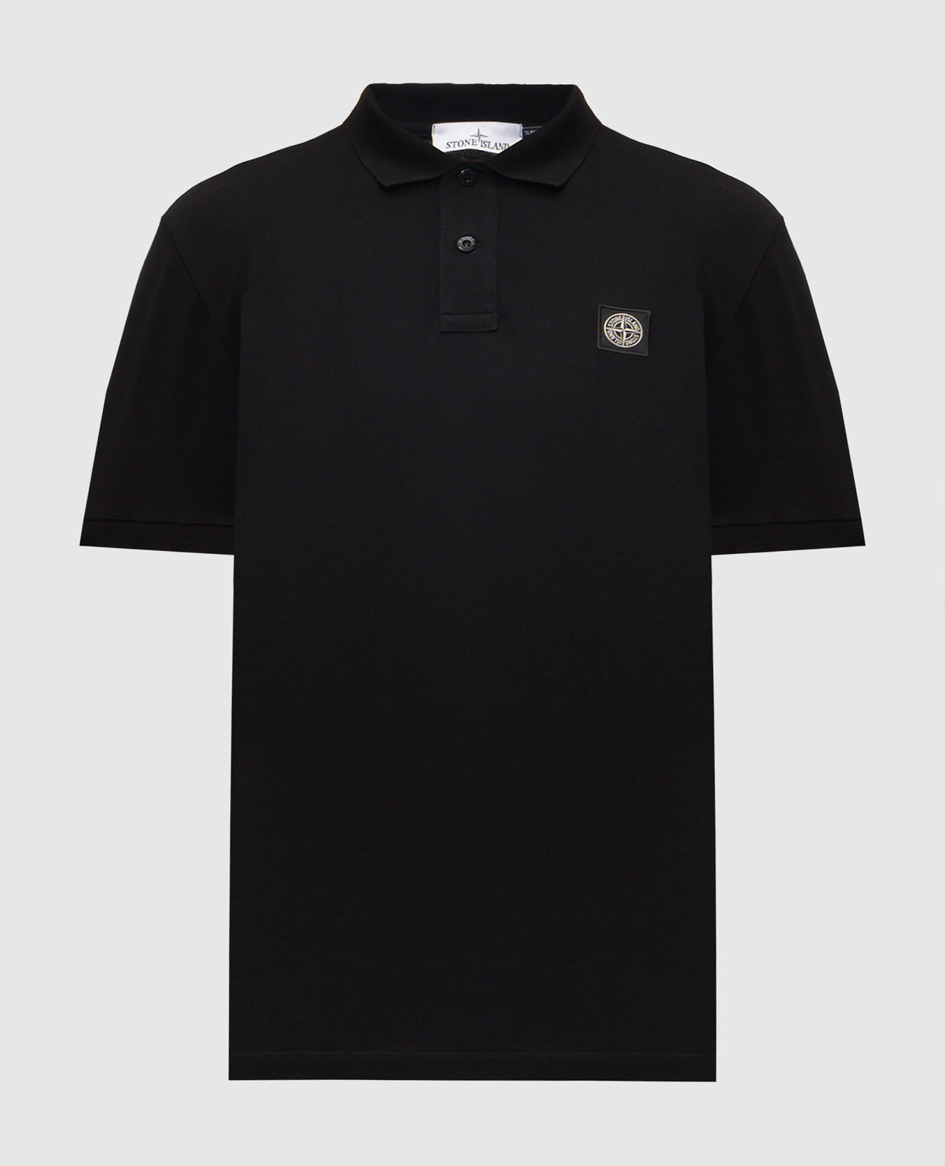 

Black polo shirt with logo patch Stone Island