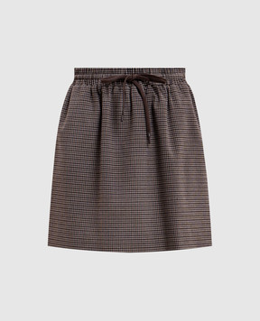 Twinset Brown checked mini skirt 262TP2634